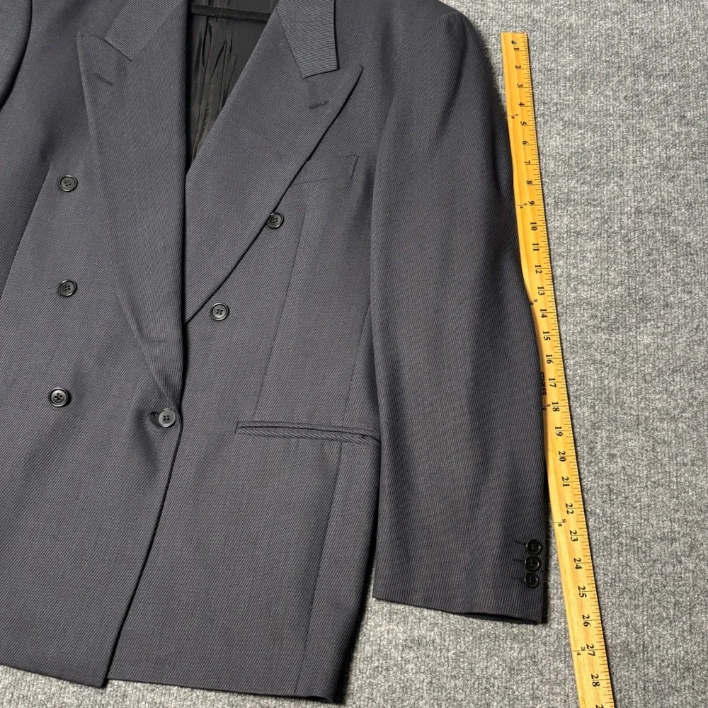 Attimo Oreste Boggio Casero Virgin Wool Double Breasted Blazer Navy Men 44L Blue